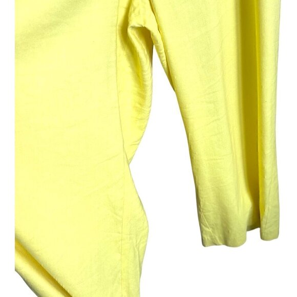 EUC Gianni Bini Square Neck Ruffled Linen Blend Crop Jumper in Yellow - Size 10 - Picture 5 of 11